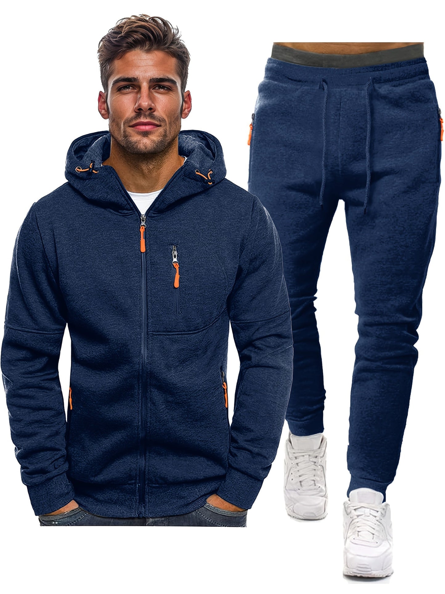 Athletic Fleece Hooded Tracksuit for Men