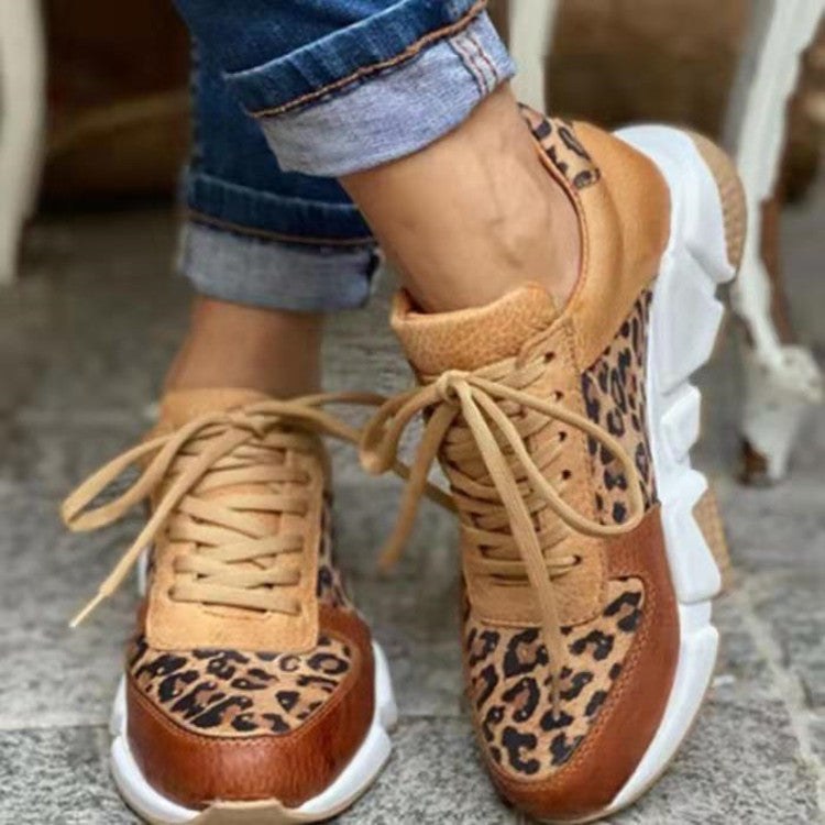 Brown Leopard Laced Up Sneaker
