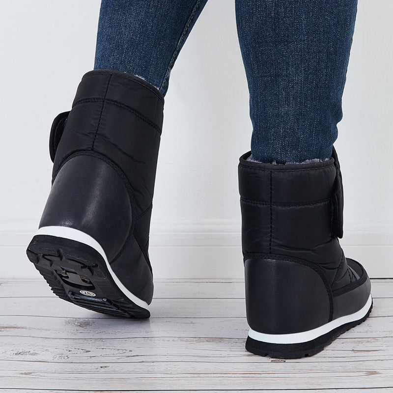 Winter Snow Ankle Boots Warm Fur Lining Waterproof Slip On Booties