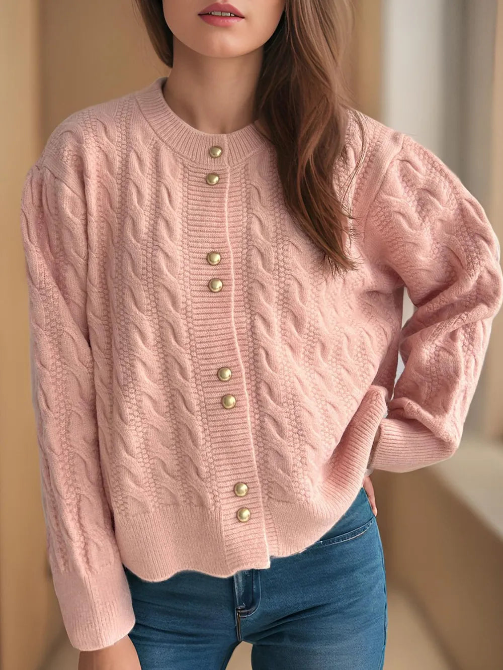 Soft Relaxed Fit Button Front Cardigan Sweater