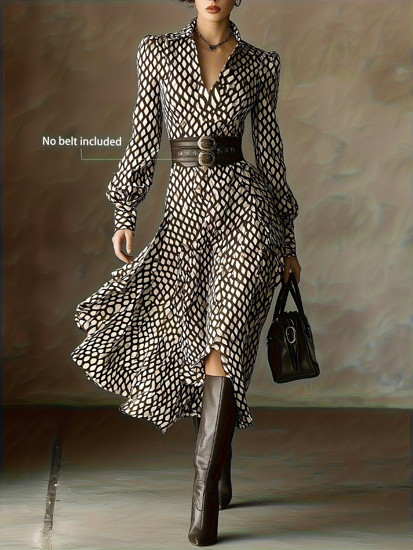 Classic Geometric Pattern Women's Dress
