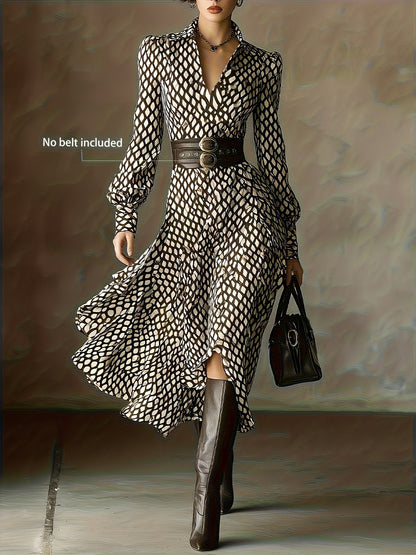 Classic Geometric Pattern Women's Dress