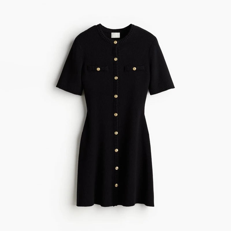 Simple V-Neck Summer Midi Dress - OutfitLondon