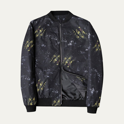 Men's Stylish Printed Zipper Bomber Jacket