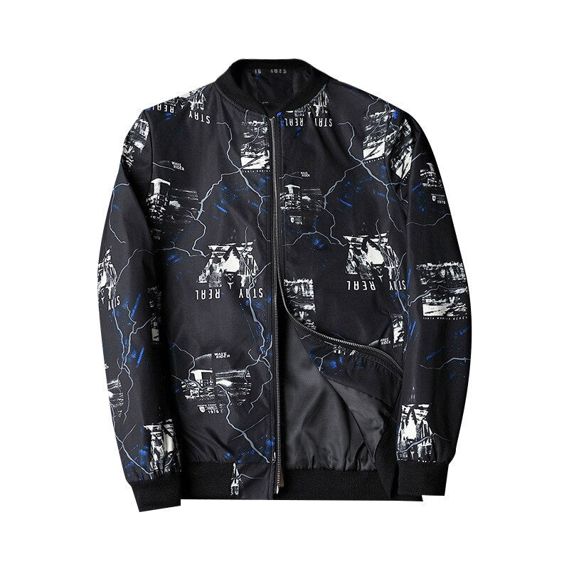 Trendy Graphic Men's Bomber Jacket - Enzo - OutfitLondon