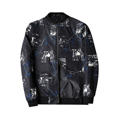 Trendy Graphic Men's Bomber Jacket - Enzo - OutfitLondon