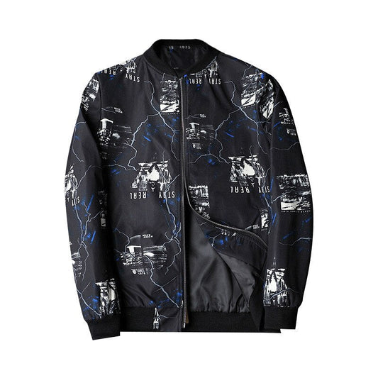 Trendy Graphic Men's Bomber Jacket - Enzo - OutfitLondon