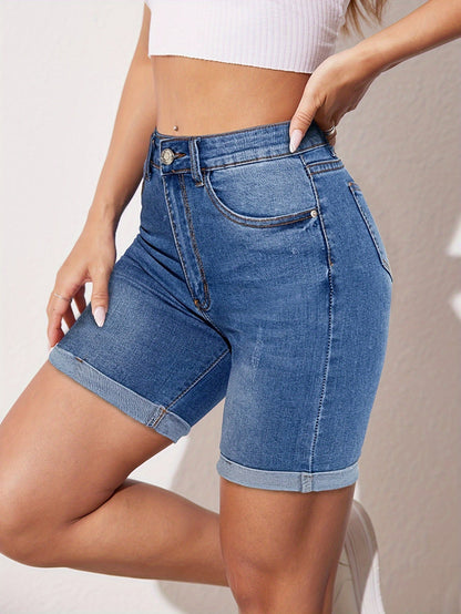 Comfortable Fit Bermuda Denim Shorts - OutfitLondon