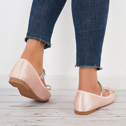 Women Mary Jane Flats Round Toe Slip on Ballet Flat Shoes
