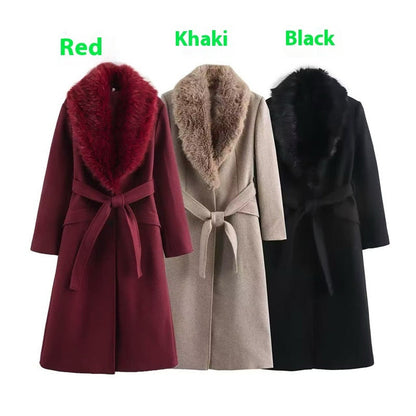 Plush Women's Synthetic Fur Parka Coat - OutfitLondon