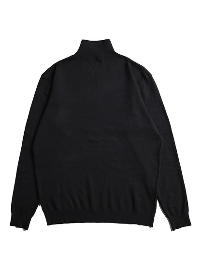 Warm Mens Classic Black Crew Neck Winter Sweater