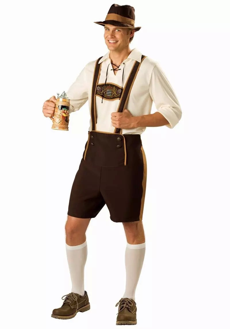 Men's Classic Leather Lederhosen Festival Costume