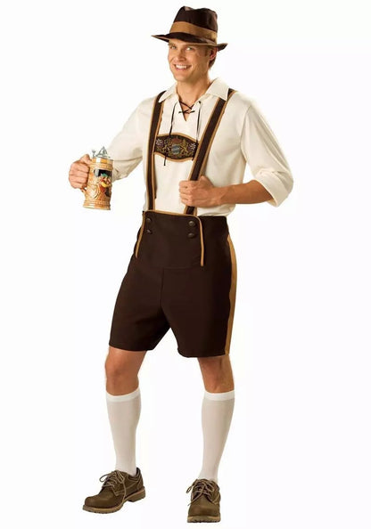 Men's Classic Leather Lederhosen Festival Costume