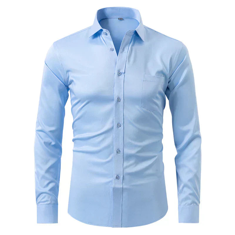 Relaxed Fit Dress Stretch Shirt for Men