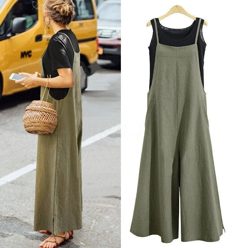 Women's Warm Weather Sleeveless Romper with Pockets
