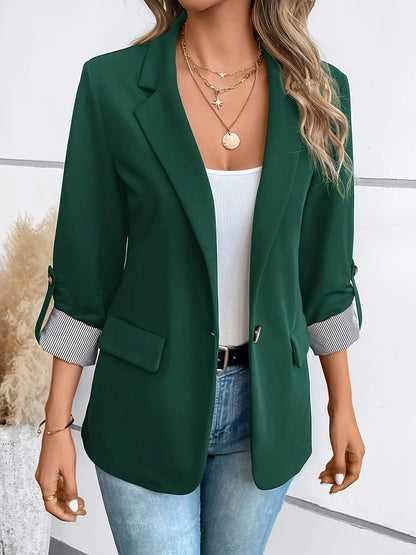 Casual Fit Open Front Blazer