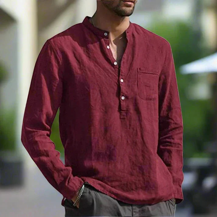 Classic Cotton Shirt with Pocket - OutfitLondon