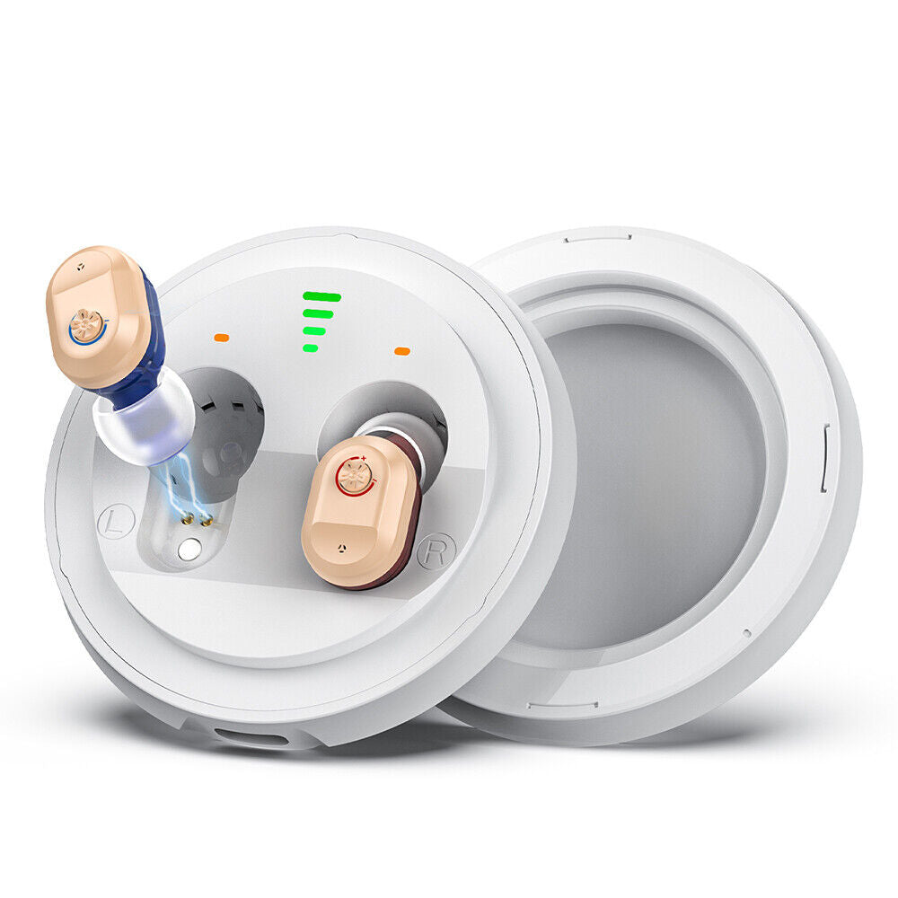 1 Pair Rechargeable Hearing Aid Digital Rechargeable Invisible Sounds Amplifier