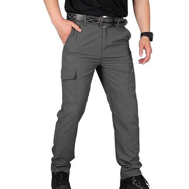 Men's Waterproof Cargo Work Pants Hiking Tactical Pants Military Ripstop Resistant Multi Pockets