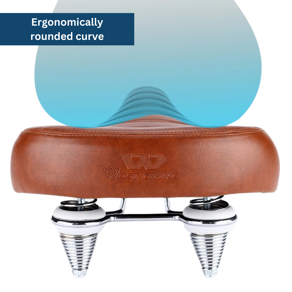 Comfortable Bike Seat for Long Rides and Outdoor Cycling - Oldie Bike Saddle  – Retro Leather Saddle – Waterproof bike Saddle