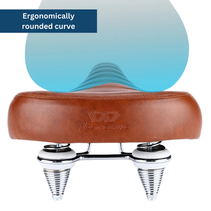 Comfortable Bike Seat for Long Rides and Outdoor Cycling - Oldie Bike Saddle  – Retro Leather Saddle – Waterproof bike Saddle