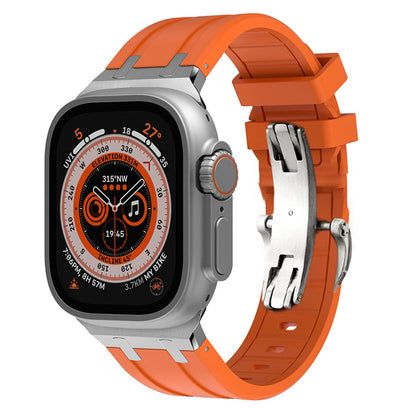 Strong Rubber Band for Apple Watch with Stainless Steel Buckle