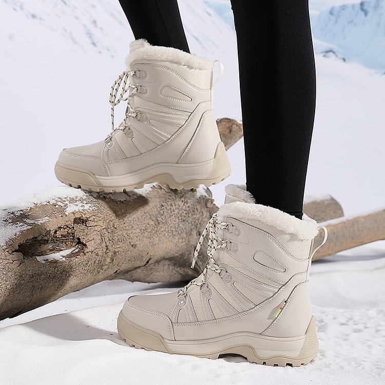 Warm Fuzzy Lace Up Ankle Boots for Women