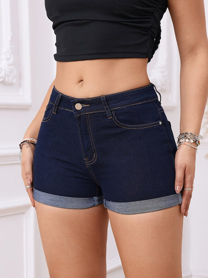 Relaxed Fit Classic Blue Denim Shorts - OutfitLondon