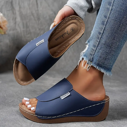 Comfortable Arch Support Slides – Women’s Solid Color Sandals – Breathable