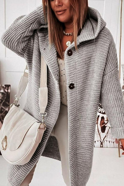 Women's Hooded Button Vest Sweater