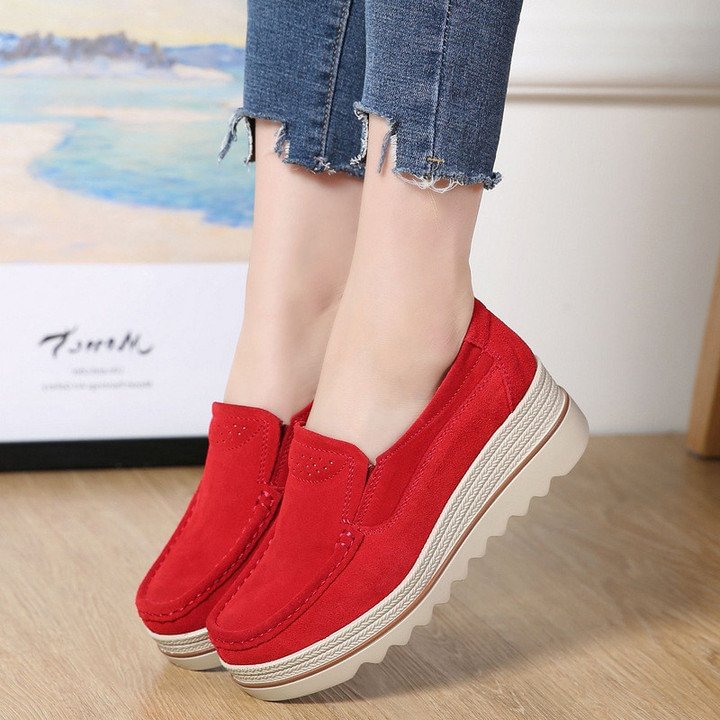 Wide Feet Orthopedic Suede Leather Shoes For Women