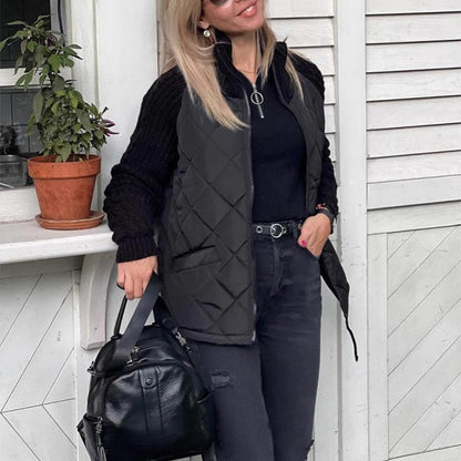 Women's Casual Stand Collar Zipper Jacket