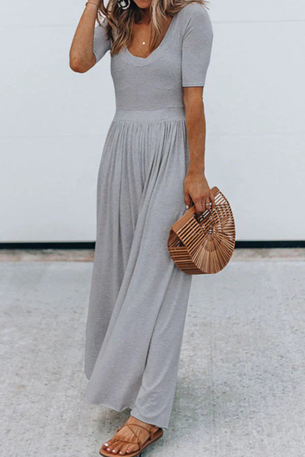 Women's Lightweight V-Neck Summer Jumpsuit
