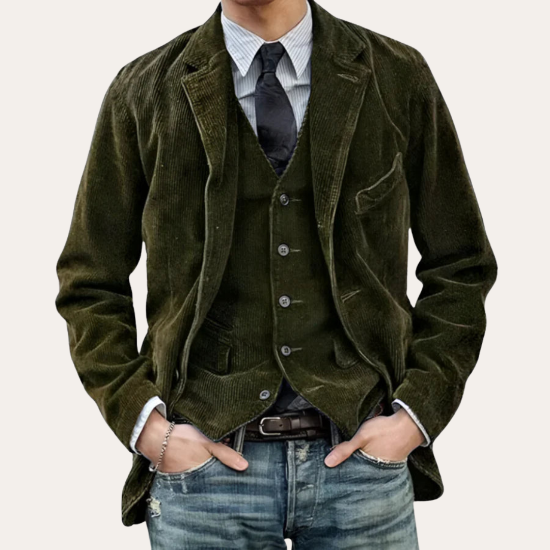 Rugged Textured Men's Blazer Coat - OutfitLondon
