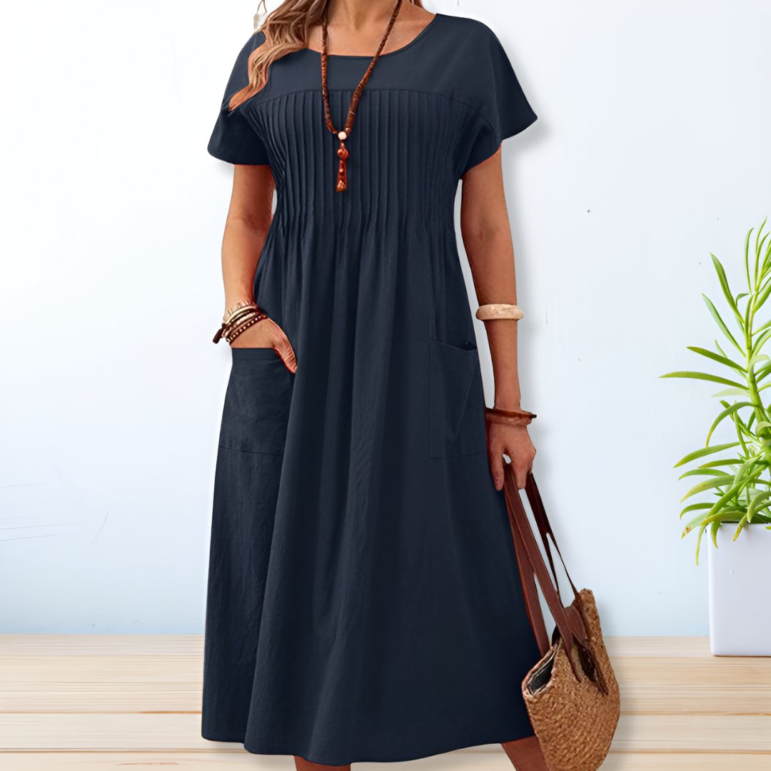 Relaxed Fit Casual Summer Dress for Women with Pockets - OutfitLondon