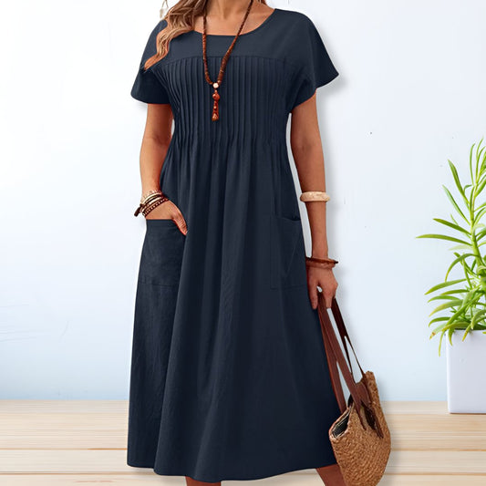 Relaxed Fit Casual Summer Dress for Women with Pockets - OutfitLondon