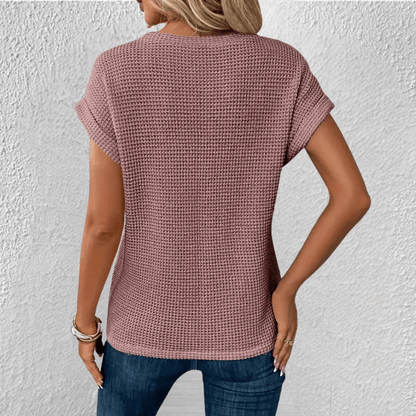 Image of Amber | Women's Twist Front Waffle Knit Top
