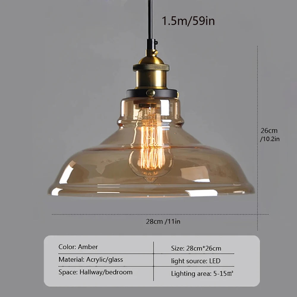 Classic Pendant Glass Ceiling Light Fixture