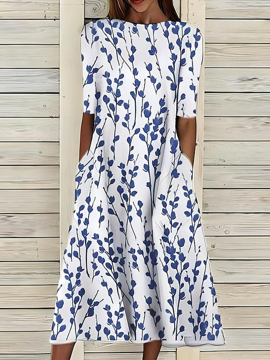 Women's A-Line Midi Dress - OutfitLondon