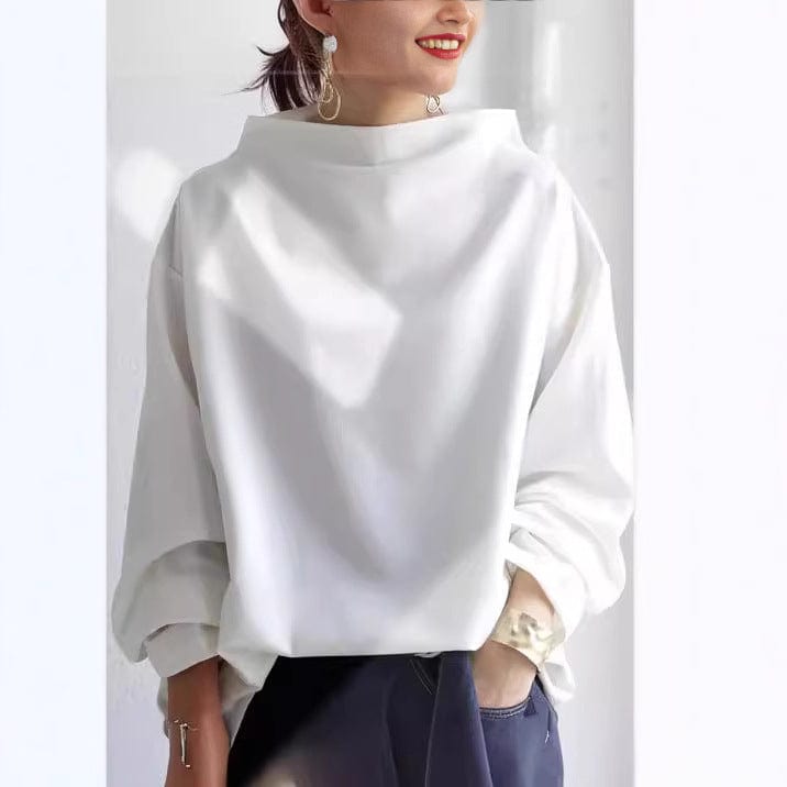 Relaxed Fit Women's Crew Neck Sweater Top