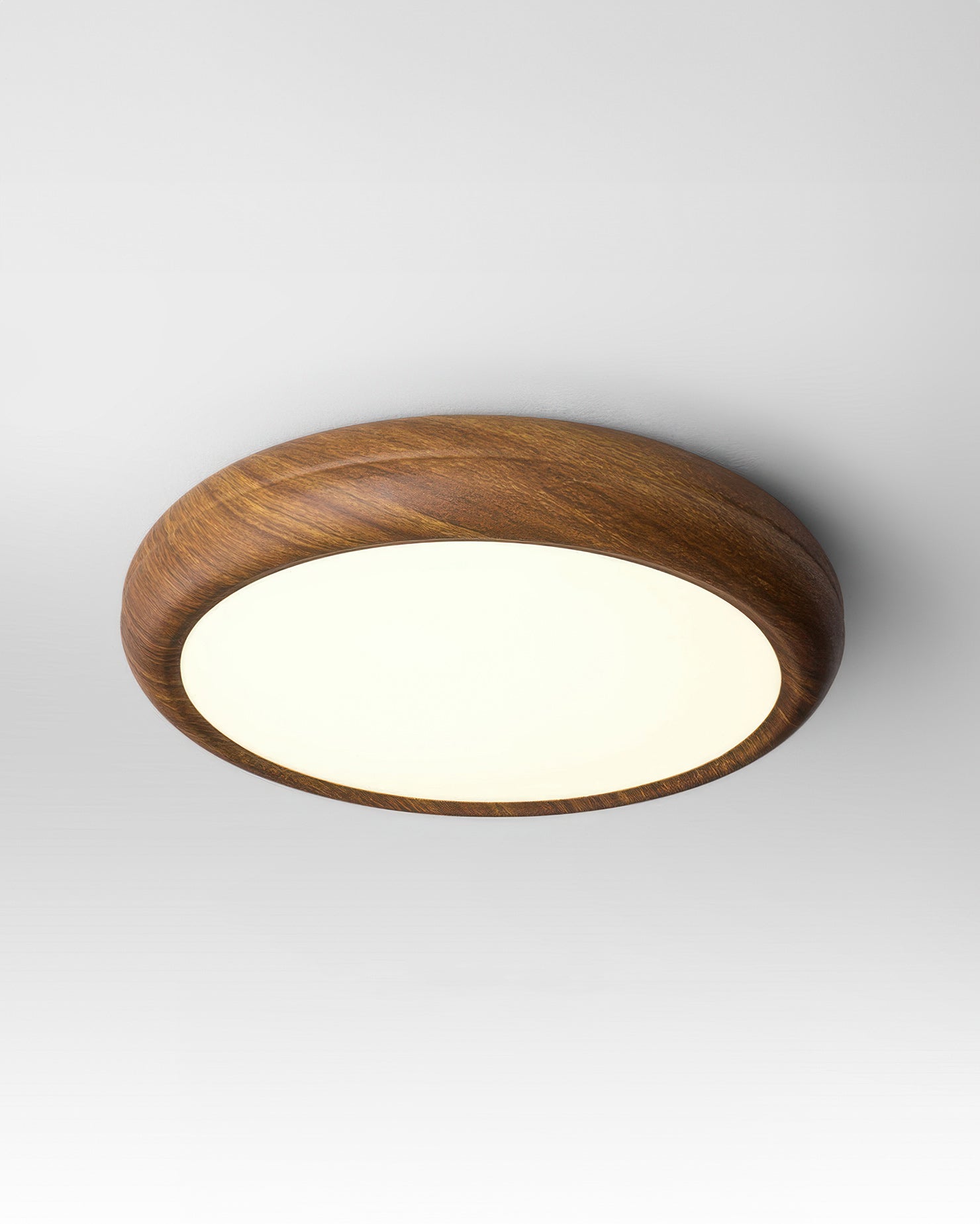 Rustic Wooden Ceiling Light With Pure White Glow - OutfitLondon