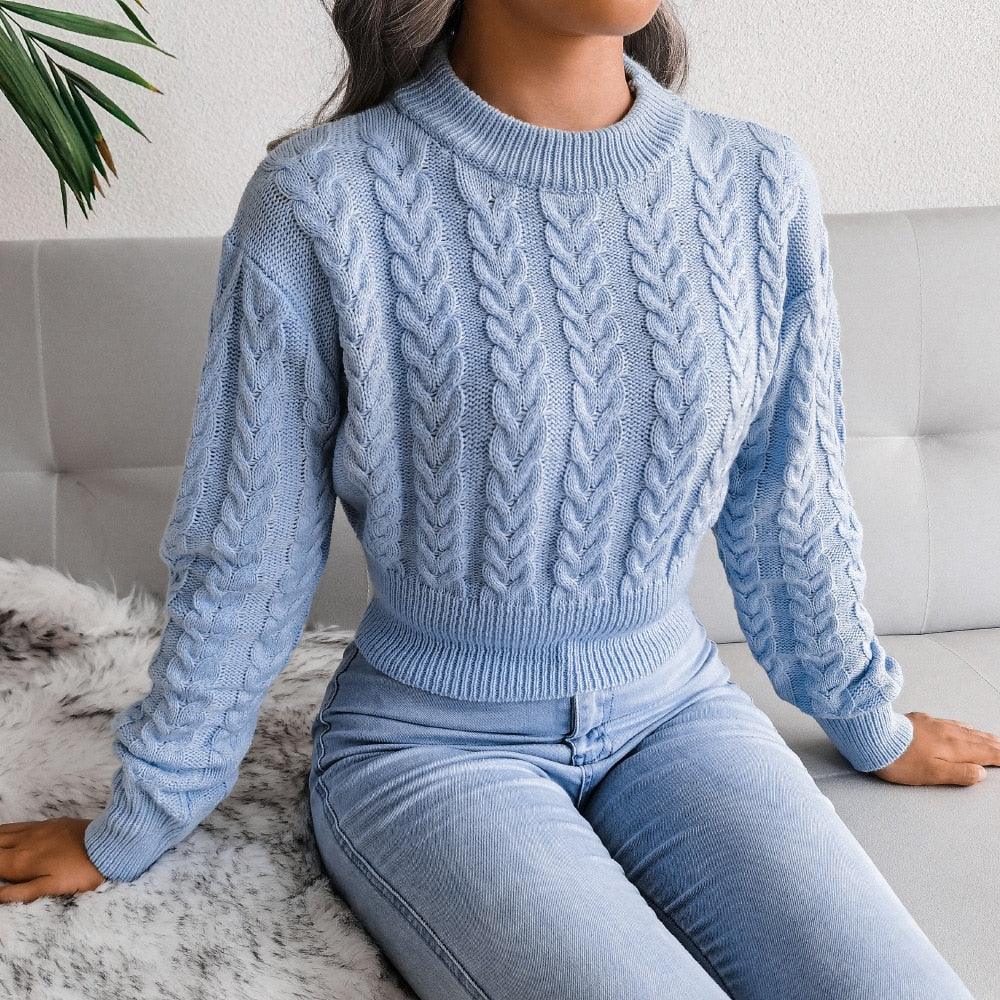Ladies Cozy Knit Sweater - OutfitLondon