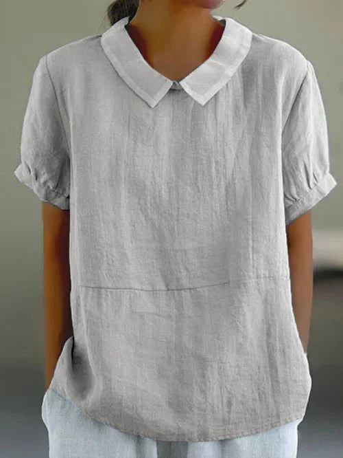 Image of Anne | Women's Peter Pan Collar Relaxed Fit Blouse