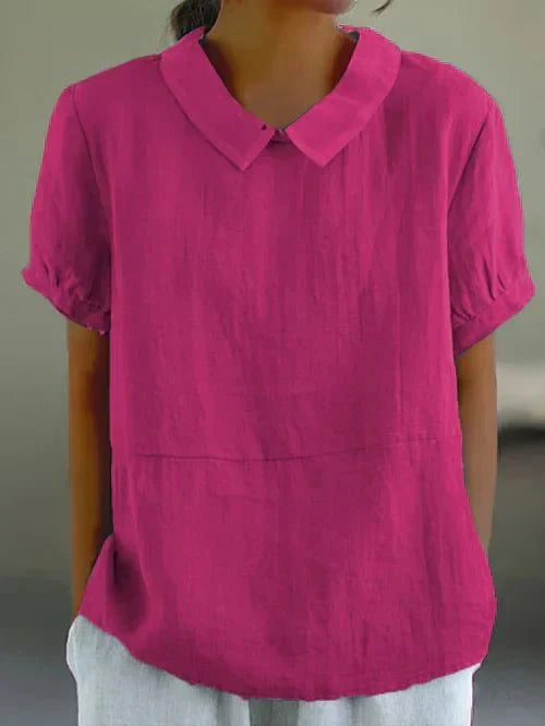 Casual Fit Women's Blouse with Classic Collar - OutfitLondon