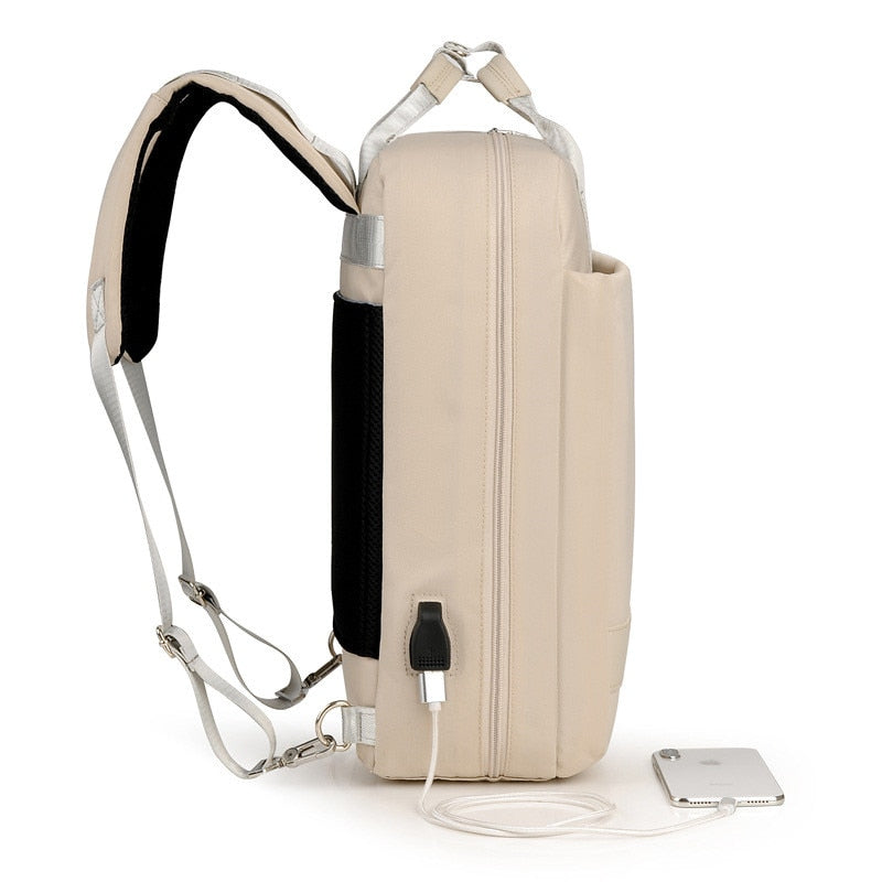Safe Travel Backpack with Concealed Pockets and USB Port