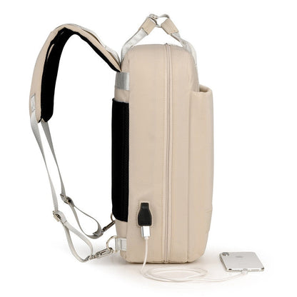 Safe Travel Backpack with Concealed Pockets and USB Port