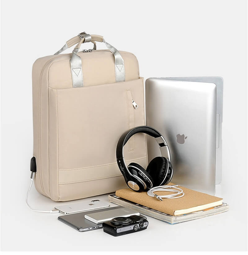 Safe Travel Backpack with Concealed Pockets and USB Port