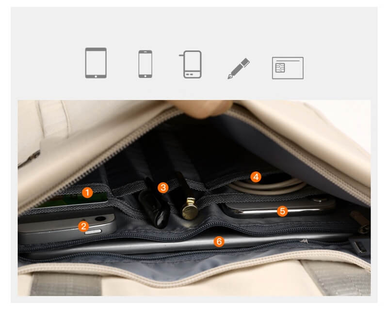 Safe Travel Backpack with Concealed Pockets and USB Port