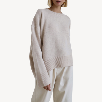 Large Soft Wool Crew Neck Sweater for Women