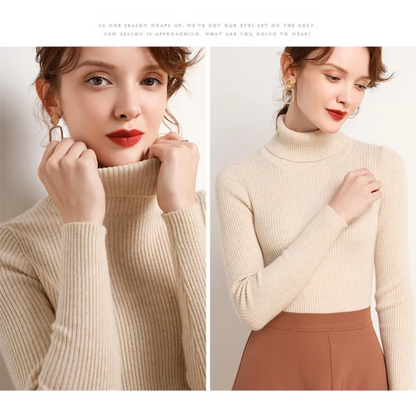 Warm Cozy Cashmere Turtleneck Sweater